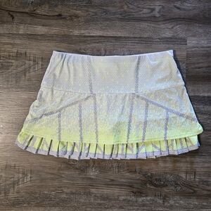 K SWISS x Lucky in Love Ombre Grey & Neon Yellow Take A Pleat Tennis Skirt